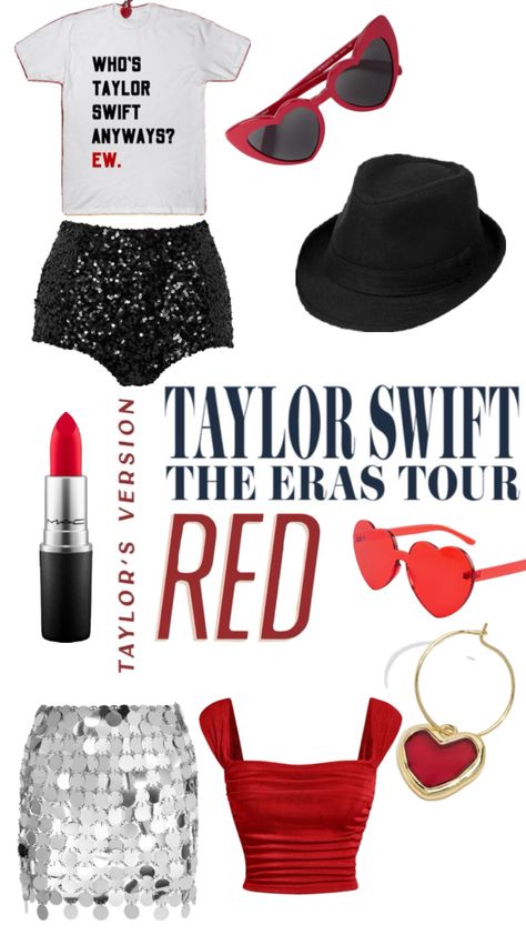 Taylor swift eras tour red outfit inspo (not my best Ik) #erastouroutfit #music #outfit Eras Tour Red Outfit, Concert Outfit Eras Tour, Eras Tour Red, Taylor Swift Eras Tour, Taylor Swift The Eras Tour, Taylor Swift Eras, Red Outfit, Eras Tour, Concert Outfit