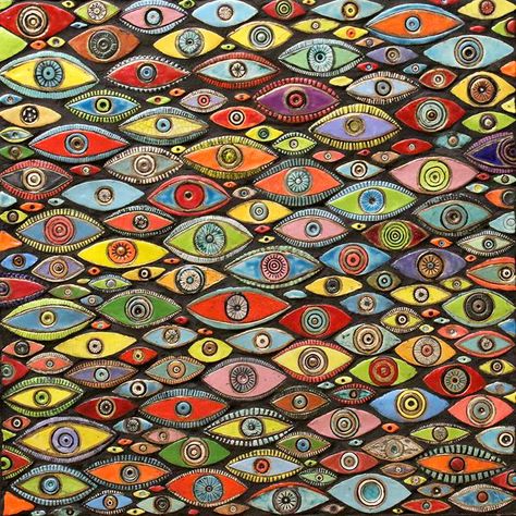 Evil Eye Mood Board, Abstract Dresser, Evil Eye Images, Evil Eye Mosaic, Mosaic Eye, Eye Aesthetic, Ceramic Eye, Ceramic Wall Sculpture, Diy Paintings