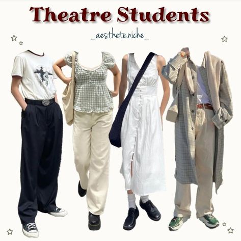 Drama Student Outfit, Theatre Student Outfit, Acting Class Outfit, Thespian Outfits, Theatre Teacher Outfits, Theater Rehearsal Outfit, Outfits To Wear To The Theatre, Outfits To Wear To A Musical, Music Student Outfit