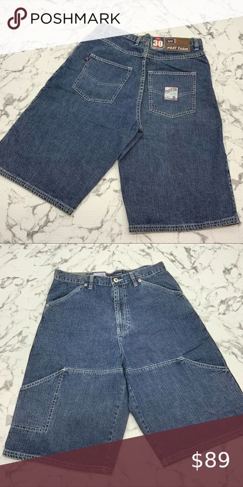 Men's Phat Farm Medium Blue Denim Shorts Sean John Jeans, Phat Farm, Sean John, Blue Denim Shorts, Medium Blue, Blue Denim, Mood Board, Denim Shorts, Womens Shorts