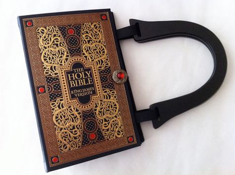 Holy Bible Book Purse Storybook Gala, Hp Lovecraft Books, Handbag Shapes, Rapunzel Book, Arabian Nights Book, Book Clutch Purse, Embellished Handbags, Holy Bible Book, Book Purse