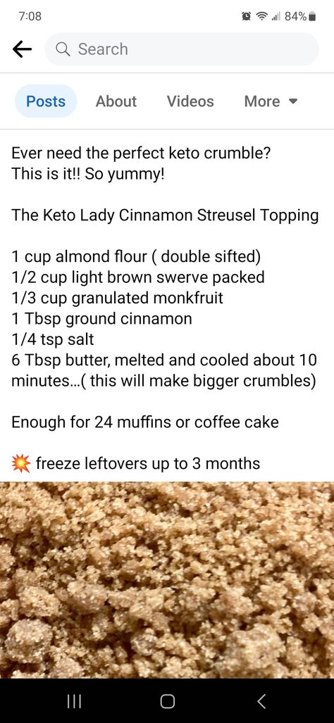 Keto Strudel Topping, Almond Flour Streusel Topping, Strussel Topping, Strudel Topping, Go To Recipes, Paleo Baking, Perfect Keto, Raspberry Cheesecake, Streusel Topping