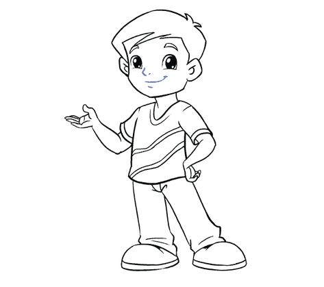 How to Draw Boy: Step 19 Drawing For Biggeners, Boy Outline Drawing, Cartoon Pics To Draw, How To Draw Cartoon People, Man Drawing Easy, Boy Drawing Easy, Human Clipart, Boy Cartoon Drawing