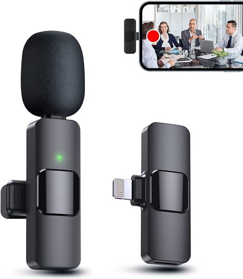 Iphone Microphone, Mini Microphone, Computer Gadgets, Lavalier Microphone, Wireless Transmitter, Microphone Accessories, Phone Tripod, Iphone Video, Wireless Microphone