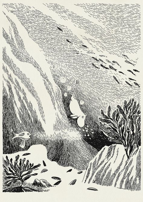 Tove Jansson And Her Moomin World - DailyArtMagazine.com - Art History Stories Moomin Books, John Kenn, 동화 삽화, Tove Jansson, Tinta China, Incubus, Art Manga, Arte Inspo, Art Et Illustration