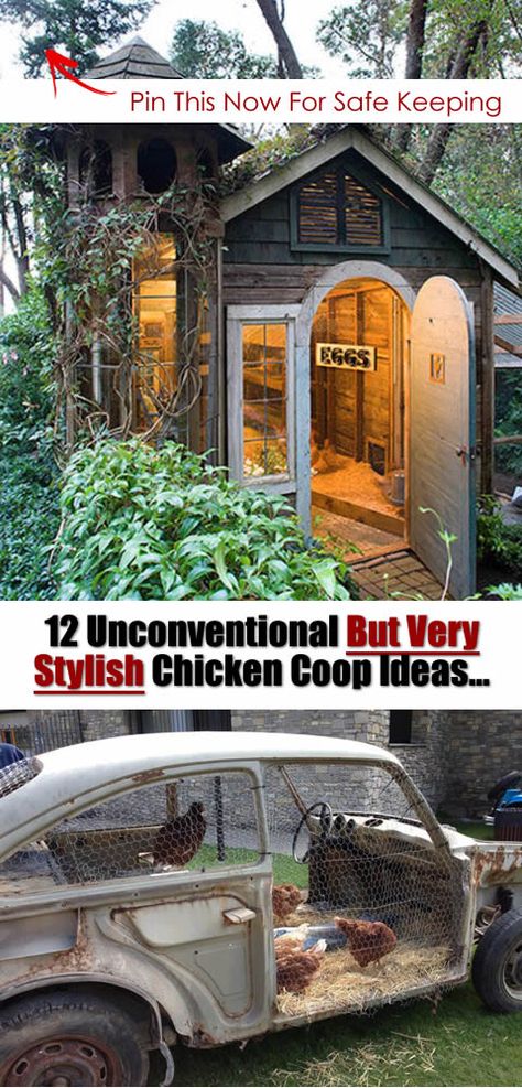 12 Unconventional But Very Stylish Chicken Coop Ideas… – Eco Snippets Beautiful Chicken Coop, Chicken Coop Ideas, Chicken Coop Kit, Homestead Style, Portable Chicken Coop, Backyard Chicken Coop Plans, Diy Chicken Coop Plans, Chicken Tractor, Coop Ideas