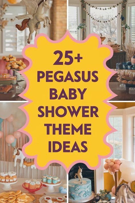 Soar into a magical celebration with a Pegasus baby shower theme! 🐎☁️ Adorn your venue with winged horse motifs, fluffy clouds, and twinkling stars. ✨🌙 Use pastel hues and shimmering accents to create a dreamy atmosphere. 🎊🌈 Let's make your baby shower as enchanting as a flight with Pegasus himself! 🌟👶 Horse Baby Shower, Baby Shower Theme Ideas, Dreamy Atmosphere, Horse Motif, Winged Horse, Twinkling Stars, Fluffy Clouds, Sippy Cups, Baby Shower Theme