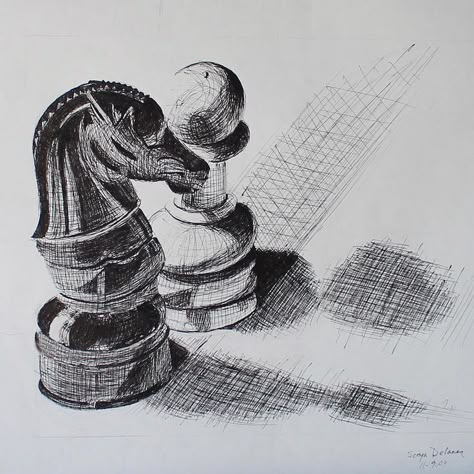 Chess Pieces Drawing, Chess Drawing, Chess Illustration, Pieces Drawing, Chess Piece Tattoo, Stippling Art, Amazing Lego Creations, Everyday Art, Creative Drawing