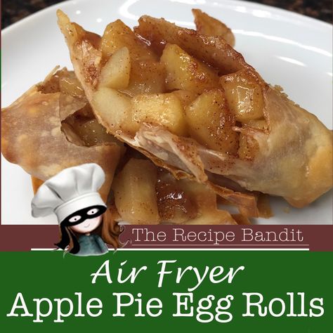 Air Fryer Apple Pie, Apple Pie Egg Rolls, Individual Apple Pies, Southwest Egg Rolls, Crispy Egg, No Egg Desserts, Pie Easy, Dessert Pie, Air Fryer Oven Recipes