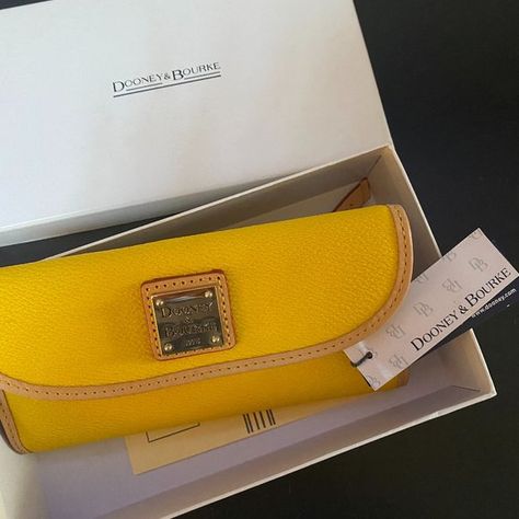 BRAND NEW Dooney & Bourke yellow wallet/clutch Yellow Wallet, Cream Yellow, Dooney & Bourke Bags, Dooney Bourke, Clutch Wallet, Continental Wallet, Wallets, Wallet, Brand New