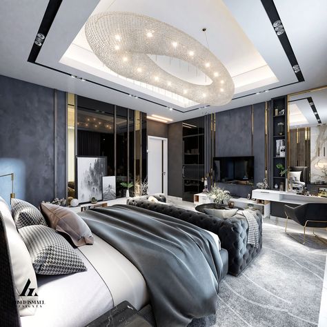 𝐁𝐄𝐃𝐑𝐎𝐎𝐌 𝐃𝐄𝐒𝐈𝐆𝐍 on Behance Rich Bedroom Luxury, Bedroom Ideas Luxury, Luxury Master Suite, Mansion Bedroom, Big Bedrooms, Bedroom Interior Design Luxury, Modern Luxury Bedroom, Hotel Room Design, Luxury Bedroom Master