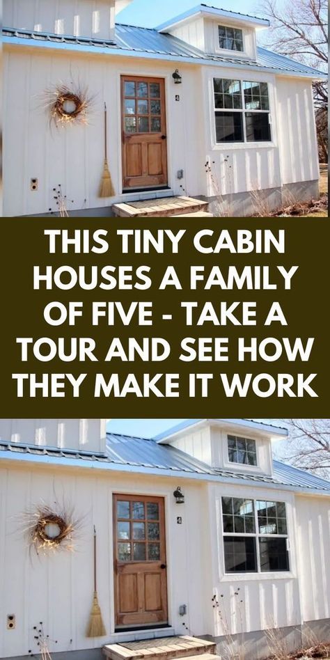 Cabin Houses, Old Window Panes, Tiny House Family, Rustic Tiny House, Tiny Cottage, Family Of Five, Tiny Cabin, Tiny Spaces, Tiny House Cabin