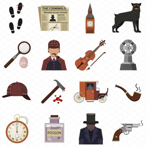 Detective crime vector by Vectorstockersland on @creativemarket Detective Character, Detective Theme, Sherlock Holmes, Design Assets, Detective, Creative Market, Character Design