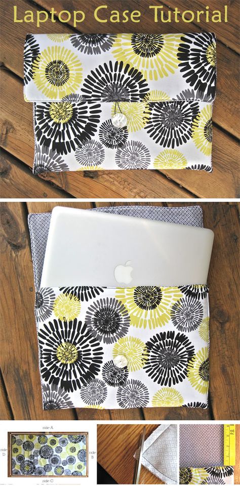 Laptop Sleeve Pattern, How To Make A Laptop Case, Laptop Sleeve Sewing Pattern Free, Laptop Case Sewing Pattern, Laptop Case Diy, Sewing Laptop Case, Diy Laptop Sleeve, Computer Case Sewing Pattern, Laptop Sleeve Sewing Pattern