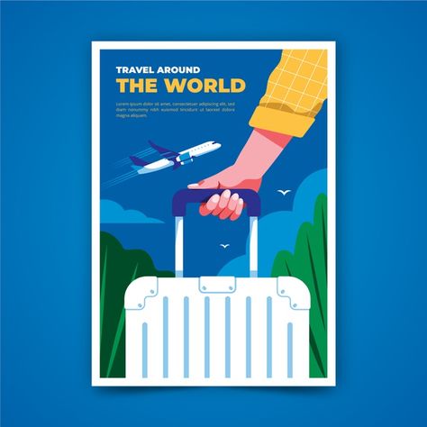 Travel poster illustrated | Free Vector #Freepik #freevector #poster #cover #travel #template Travel And Tourism Poster Design, Travel Poster Design Graphics, Illustrated Advertising, Travel Magazine Cover, Barcelona Travel Poster, Travel Graphic Design, Travel Graphics, Travel Promotion, Travel Template