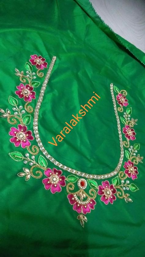 Aari Blouse Thread Work, Very Simple Aari Thread Work Blouse Design, Aari Work Thread Designs, Thread Work Aari Blouse Design, Thread Embroidered Blouse Designs, Simple Thread Embroidery Blouse Designs, Aari Thread Work Blouse Designs, Thread Work Blouse Designs Embroidery, Only Thread Work Blouse Designs