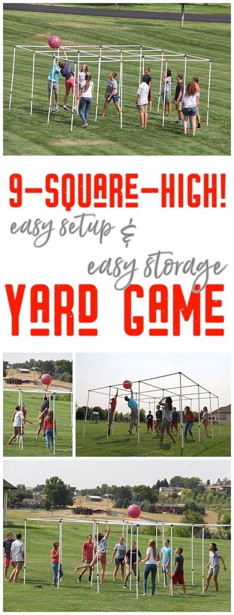 9 square high easy setup and storage yard game for family outdoor fun! Diy 9 Square Game, Diy Nine Square Game, Nine Square Game Diy, Four Square Game Rules, 9 Square Game Diy, Diy 9 Square, 9 Square Game, Corn Boil, Backyard Party Games