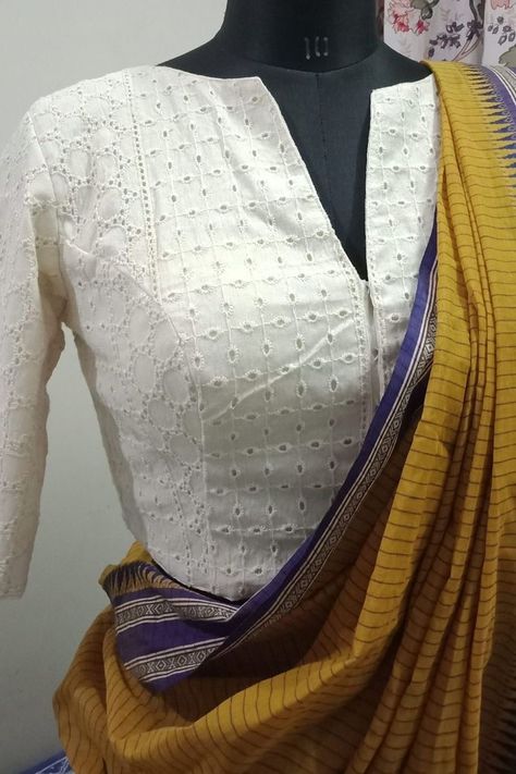 Long Blouse Designs, Blouse Designs High Neck, Lace Blouses, Cotton Saree Blouse Designs, Cotton Blouse Design, New Saree Blouse Designs, Latest Model Blouse Designs, Fashionable Saree Blouse Designs, Ladies Blouse Designs