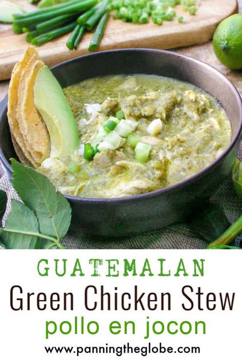 Healthy Chicken Stew, Guatamalan Recipes, Chicken Stew Recipe, Guatemalan Recipes, Green Chicken, Stew Chicken Recipe, Cilantro Sauce, Simple Green Salad, American Recipes