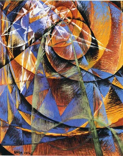 tempera on paper lined with canvas, 120 x 100 cm, Peggy Guggenheim Collection, Venice. Giacomo Balla, Italian Futurism, Futurism Art, Planet Mercury, Sun Art, Italian Artist, Art Movement, Art Reproductions, Canvas Artwork