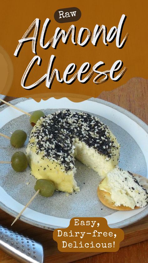 This almond cheese is perfect for entertaining: it is the ideal addition to a cheese platter. It tastes so good that every time I serve it to the family, it doesn’t last too long. Everyone who has tried this recipe has given it a high rating for yumminess!

This recipe uses simple and healthy ingredients including almonds, garlic, lemon, healthy salt, olive oil, and water. That’s it. Almond Cheese Recipe, Almond Cheese, Healthy Salt, Eating Vegan, Dairy Free Alternatives, Savory Pancakes, Oil And Water, Cheese Platter, Allergy Friendly Recipes