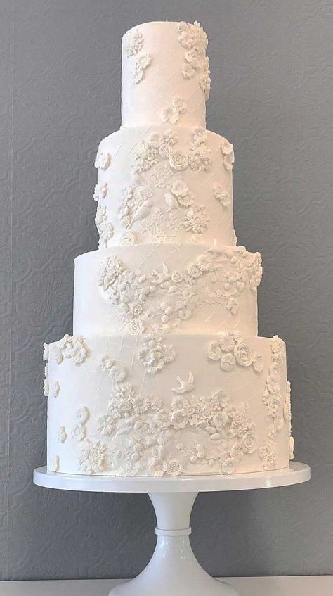 beautiful wedding cake designs, painted wedding cake, unique wedding cakes, pretty wedding cake, modern wedding cake designs, wedding cake designs 2019, wedding cake gallery, wedding cake trends 2019 , wedding cake trends for 2019, wedding cakes designs pictures, latest wedding cake trends, wedding cake 2019, wedding cake trends 2020, new cake trends 2020, cake decorating trends 2020 Wedding Cake With Lace Design, Latest Wedding Cake Trends, Textured Fondant Wedding Cake, Trending Wedding Cakes, Wedding Cake Designs Elegant, Green Buttercream, Cakes Pretty, Cake Unique, Savory Cakes