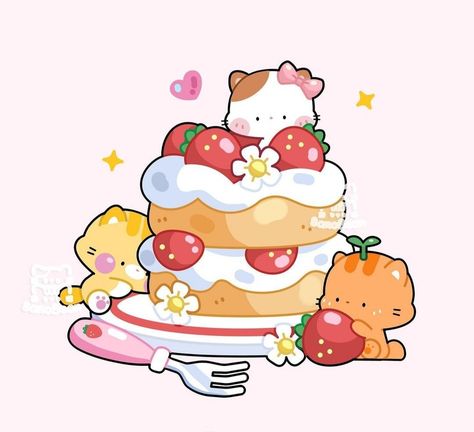 Aesthetic Highlight Covers Instagram Pink, V Chibi, Chibi Food, Foodie Art, Food Illustration Art, Cute Food Drawings, Cute Food Art, Cute Kawaii Drawings, Kawaii Doodles