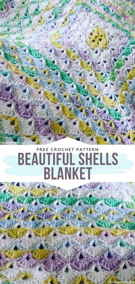 Crochet Start, Shell Stitch Crochet, Aesthetic Blanket, Crochet Shell Pattern, Crochet Baby Blankets, Baby Afghan Crochet Patterns, Beautiful Shells, Crochet Beautiful, Crochet Baby Blanket Free Pattern