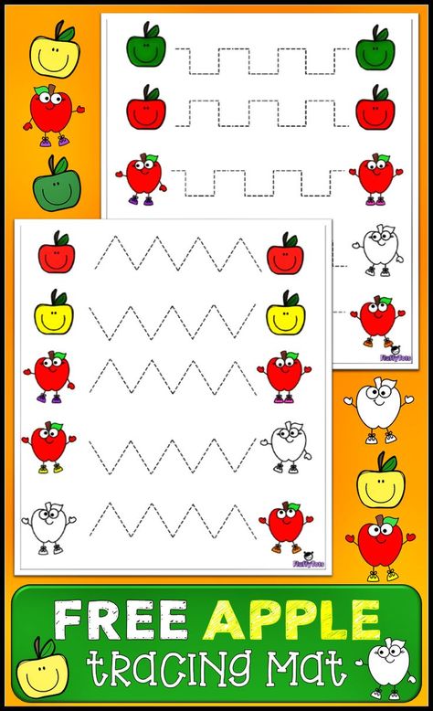 Apple Pie Recipe Cards Preschool, Apple Theme Fine Motor Activities, Apple Ideas For Toddlers, Free Apple Printables For Preschool, Apples And Pumpkins Preschool, Pre K Apple Activities, Apple Fine Motor Activities Preschool, Apple Activity For Preschool, Apples Preschool Activities