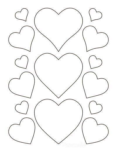 Heart Templates Free Printables Pink, Heart Template Printable Free, Heart Templates Free Printables, Paper Heart Chain, Hearts Template, Printable Hearts, Heart Shapes Template, Love Template, Printable Heart Template