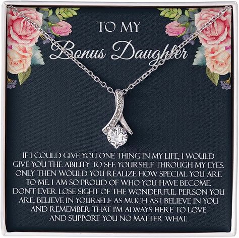 Amazon.com: To My Stepdaughter Necklace, Bonus Daughter Gifts from Stepmom, Step Daughter Gifts From Stepdad, Birthday Gift for Bonus Daughter, Personalized Gift For Stepdaughter - 28 : Clothing, Shoes & Jewelry To My Stepdaughter, Bonus Daughter, Emoji Love, Daughter Jewelry, Step Daughter, Daughter Quotes, Happy Birthday Quotes, Daughter Birthday, Step Moms