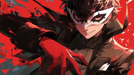 Stunning 4K Desktop Wallpapers - Free & HD Full Screen Red Desktop Wallpaper, 4k Desktop Wallpapers, Persona Five, Atlus Games, Phantom Thief, Persona 5 Anime, Ren Amamiya, Games Characters, Persona 5 Joker