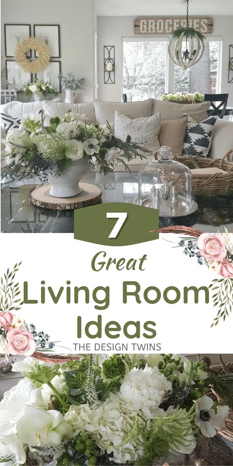 Cozy Spring Living Room Decor, Living Room Spring Decor Ideas, Fresh Decorating Ideas, Floral Living Room Decor Ideas, Spring Living Room Decor 2024, Spring Farmhouse Decor Living Room, Decorating With Green Accents, Spring Decorating Ideas For The Home Living Room, Spring Home Decor Ideas Living Rooms