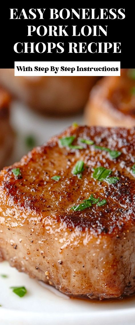 Image for Easy Boneless Pork Loin Chops Recipe Boneless Pork Chops On The Grill, Boneless Pork Loin Recipes Chops, Boneless Pork Loin Chops Recipes, Pork Loin Chops Recipes Boneless, Boneless Pork Loin Chop Recipes, Easy Pork Loin Recipes, Boneless Pork Loin Recipes, Pork Loin Chops Recipes, Bbq Pork Loin