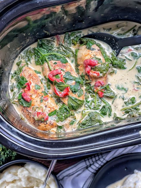 Weeknight Slow Cooker Meals, Ww Oatmeal, Florentine Chicken, Sweet Savory And Steph, Baked Broccoli, Slow Cooker Teriyaki Chicken, Slow Cooker Meal, Slow Cooker Teriyaki, Chicken Florentine