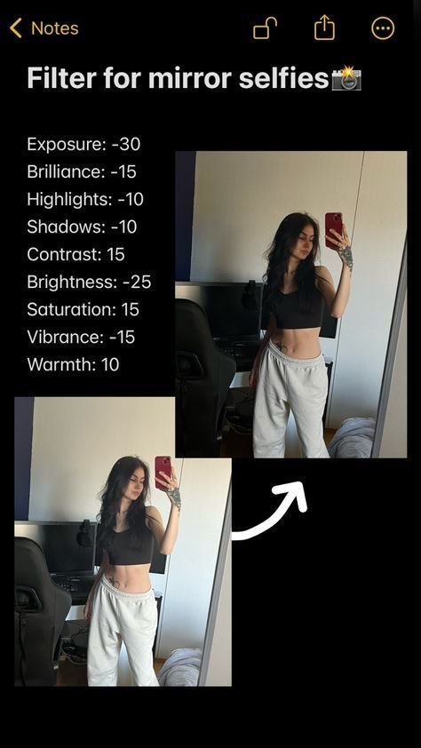Mirror Pic Filter, How To Take A Good Mirror Pic, Selfie Photo Editing, Selfie Filter Iphone, Mirror Photo Editing, Filter For Mirror Selfie, Selfie Edits Iphone, Filter Presets Iphone, How To Take Good Mirror Selfie