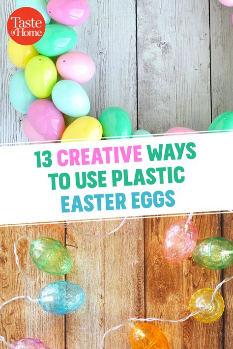 13 Incredible Ways to Reuse Plastic Easter Eggs Diy Easter Cards, Eggs Ideas, Diy Easter Eggs, Plastic Easter Eggs, Spring Easter Crafts, Easter Egg Crafts, Ideas For Easter Decorations, Easter Basket Diy, Easter Eggs Diy