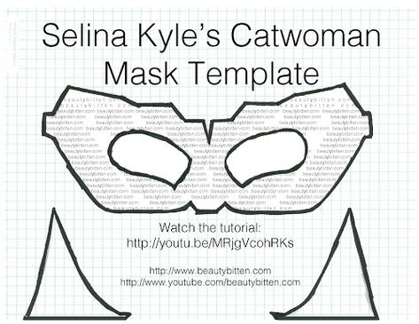 Catwoman Mask Template, Diy Catwoman Mask, Diy Catwoman Costume, Superhero Mask Template, Selina Kyle Catwoman, Catwoman Mask, Catwoman Costume, Anne Hathaway Catwoman, Superhero Costumes