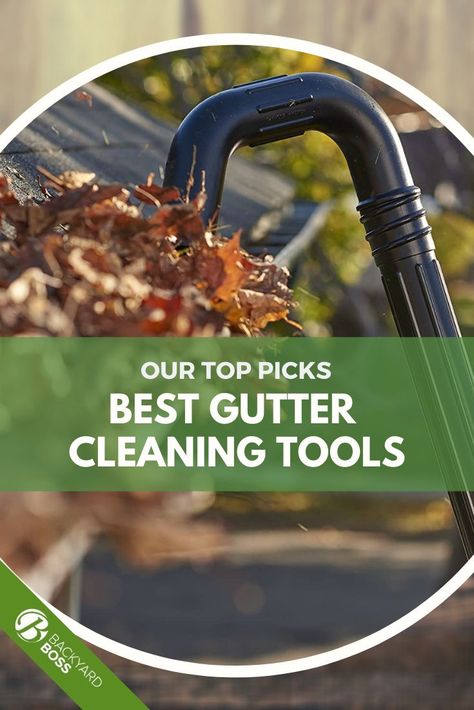 Dirty gutters can ruin your roof, siding, framing and property value, so keeping them clean and working properly is important. But it can be hard work, and sometimes dangerous, to dislodge those leaves, sediment, and whatever else may be blocking your gutter system's water flow. These our our top tools fro cleaning gutters the right way: quickly, effectively, inexpensively and most of all, safely. Check out our buying guide! Gutter Cleaning Hacks, Lindab Guttering, Diy Gutters Installation, Gutter Cleaning Tool, Gutter Leaf Guard, Moving To A New Home, Gutter Cleaner, Backyard Crafts, Gutter Accessories