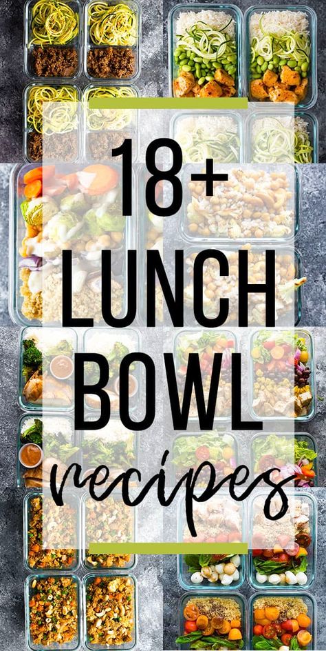 Make Ahead Lunch Bowls, Lunch Bowl Recipes, Healthy Make Ahead Lunch, Make Ahead Lunch, Lunch Bowl Recipe, Lunch Bowls, Cheap Lunch, Healthy Bowls Recipes, Healthy Lunch Meal Prep