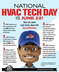 ARS/Rescue Rooter Celebrates National HVAC Tech Day on June 22 Hvac Humor, Hvac Tech, National Day Calendar, In The Air Tonight, Radiant Barrier, Hvac Technician, Chief Marketing Officer, Plumbing Services, Hvac Services