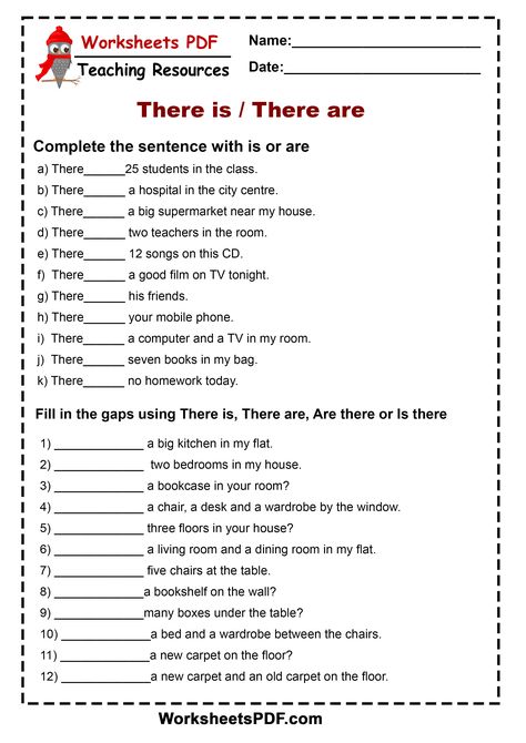 #WorksheetsPDF Grade 7 English Worksheets, There Is There Are, Struktur Teks, English Grammar Exercises, English Grammar Rules, Grammar For Kids, Grammar Exercises, English Exercises, Teaching English Grammar