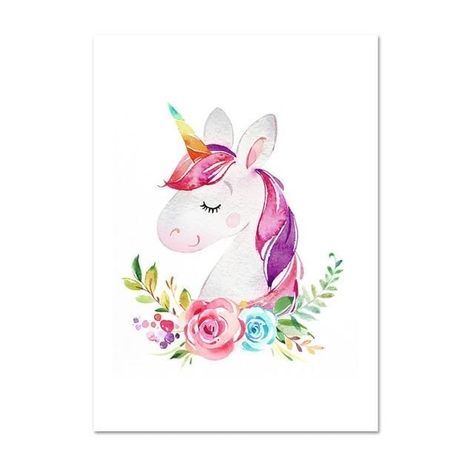 Funny Watercolor, Baby Animal Prints Nursery, Castle Illustration, How To Draw Cute, Unicorn Artwork, Easter Drawings, Unicorn Birthday Cards, Unicorn Poster, Draw Cute