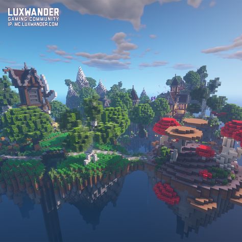 We are excited to announce that Floatyrock Skyblock is officially open and running on Luxwander! Our staff team has put in a lot of hard work into this project and we hope you enjoy it as much as we do! - 👉 If you have any questions about Floatyrock Skyblock or any other upcoming projects, DM us or join our Discord! Link in the description. 👈 - Follow @Luxwander ⬅️ Follow @Luxwander ⬅️ Follow @Luxwander ⬅️ Minecraft Skyblock Base, Hypixel Skyblock Island Ideas, Skyblock Base, Minecraft Skyblock Island Ideas, Skyblock Island Ideas, Skyblock Island, Minecraft Mushroom, Discord Link, Environment Inspiration