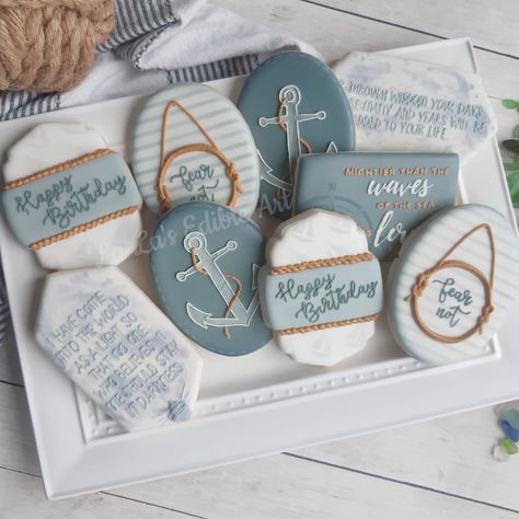 Nautical Birthday Cookies, Beach Cookies, Bridal Shower Cookies, Nautical Birthday, Plaque Cookies, Shower Cookies, Icing Cookies, Edible Art, Royal Icing Cookies