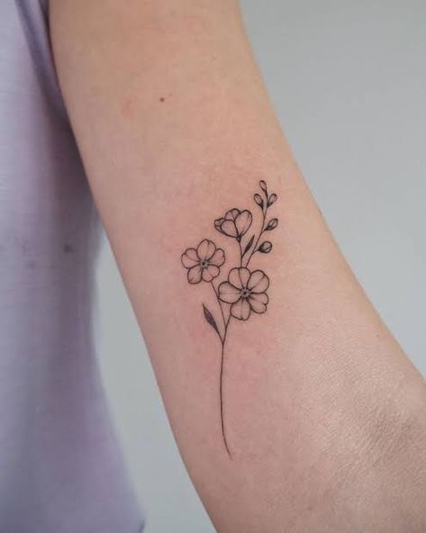 Forget Me Not Tattoos, Small Flower Tattoos For Women, Forget Me Not Tattoo, Simple Wrist Tattoos, Small Flower Tattoos, Hip Tattoos Women, Flower Tattoo Arm, Forearm Tattoo Women, Cute Little Tattoos