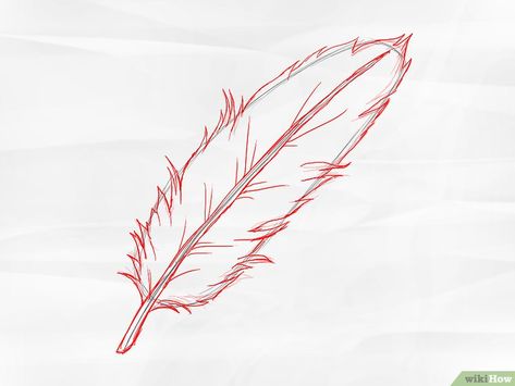 How to Draw a Feather: 8 Steps (with Pictures) - wikiHow Feather Art Drawing, Native American Art Projects, Feather Drawing, Hand Lettering Worksheet, Drawing Tutorials For Beginners, Elongated Oval, Want To Draw, Feather Painting, Pop Art Wallpaper