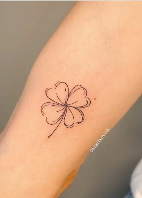 Four Leaf Clover Tattoo Collar Bone, Clover Tattoo Fine Line, For Leaf Clover Tattoo, Irish Clover Tattoo For Women, 4 Clover Leaf Tattoo, Simple Clover Tattoo, Tattoo Clover Four, 4 Leaf Clover Tattoos, Fine Line Clover Tattoo