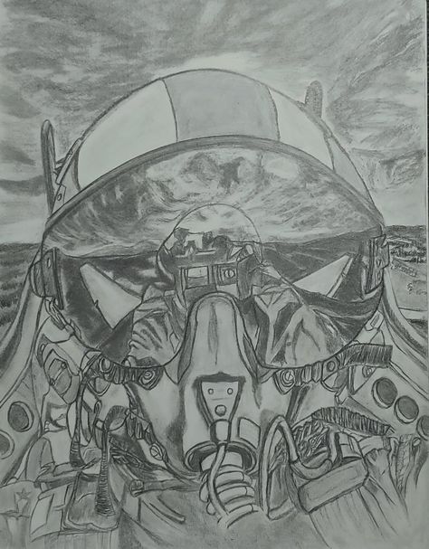 Fighter Pilot Pilot Painting, Fighter Pilot Drawing, Pilot Helmet Art, Fighter Plane Drawing, Tank Drawing, Helmet Drawing, Pilots Art, Airplane Wallpaper, Fighter Pilot