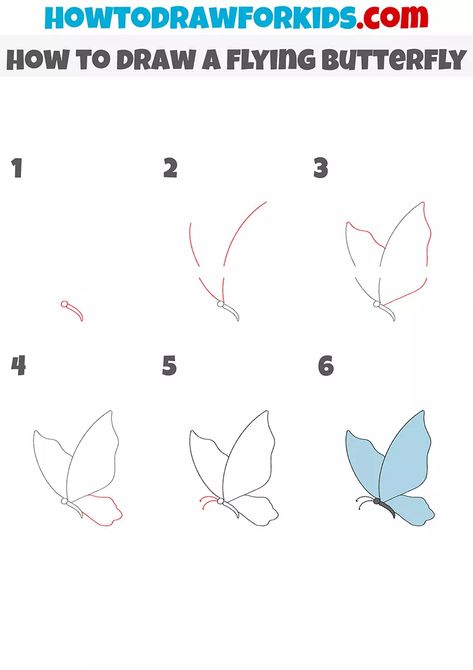 How To Draw A Small Butterfly, Drawing Tutorial Butterfly, Flying Things Drawing, Flying Butterflies Drawing, Easy Canvas Art Butterfly, Easy Way To Draw A Butterfly, How To Draw Simple Butterfly, How To Draw A Butterfly On A Flower, How To Paint A Butterfly Easy